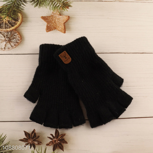 New product <em>winter</em> half finger knit <em>gloves</em> for women men