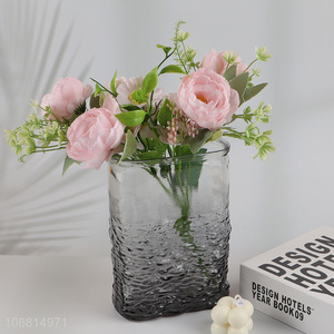 China wholesale modern style glass <em>flower</em> <em>vase</em> for decoration