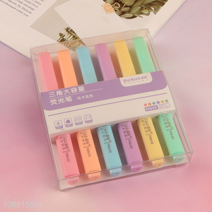 Wholesale 6 colors triangle macaron large capacity highlighters