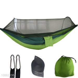 Wholesale portable camping hammock with mosquito net, 2 steel buckles & 2 straps
