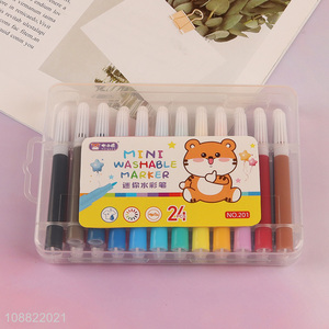 Hot selling 24 colors mini washable water color pens markers
