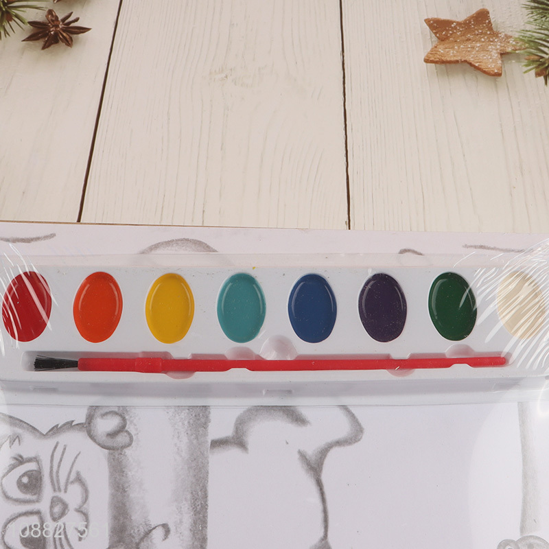 Hot Selling DIY watercolor painting kit with a paintbrush for kids