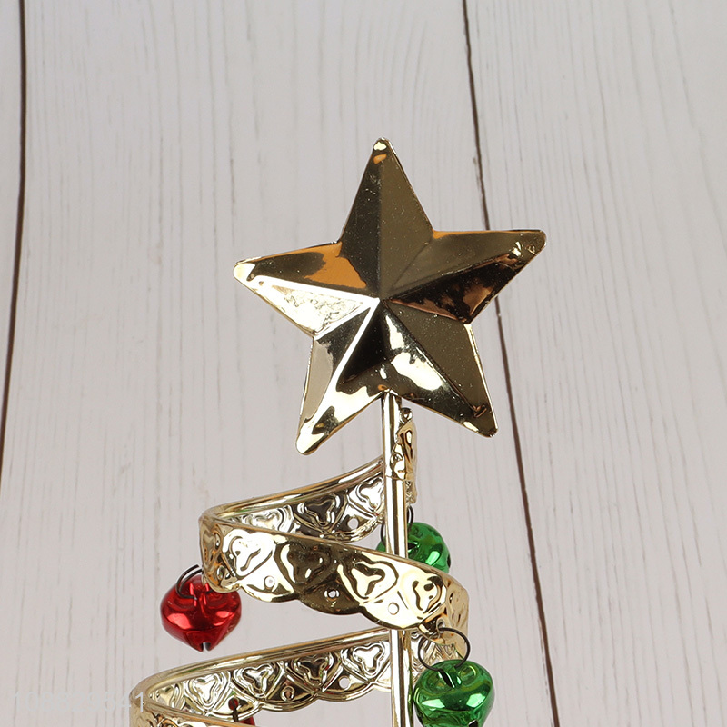 Wholesale metal spiral Christmas tree Christmas with bells for decoration