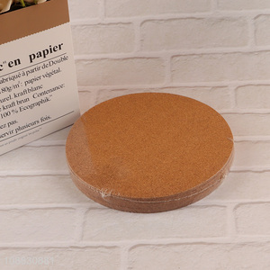 Wholesale round absorbent cork coasters reusable drinks coasters