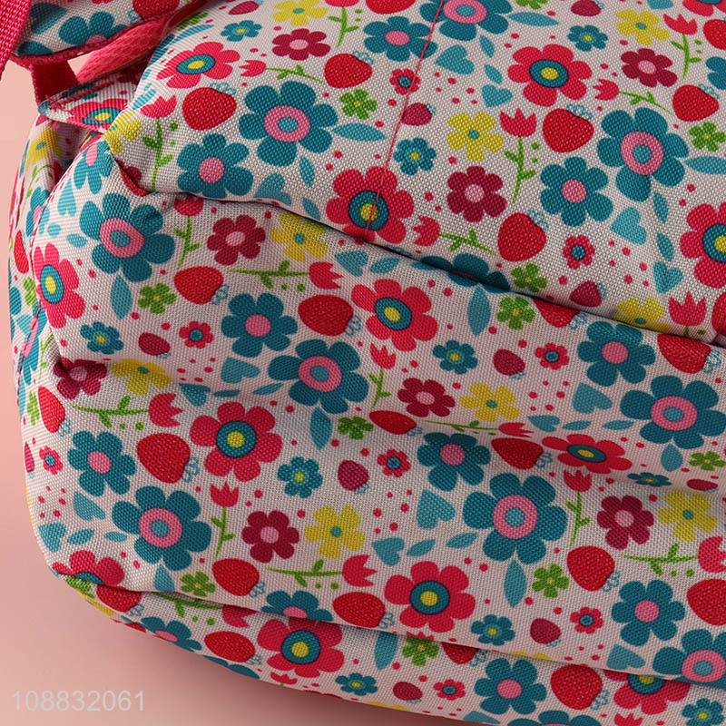 Low price flower pattern girls students school bag school backpack