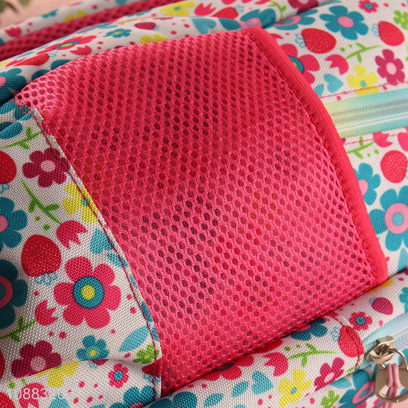 Low price flower pattern girls students school bag school backpack