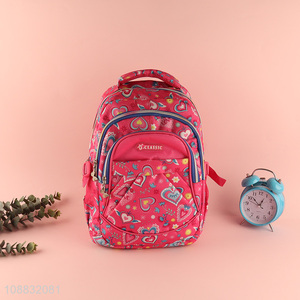 New arrival pink girls students school bag school backpack