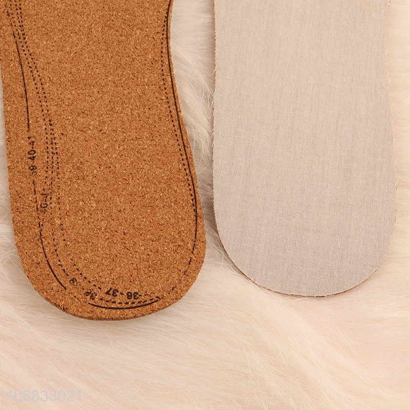 Hot selling thin moisture wicking insoles cotton cork insoles