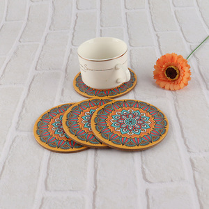 Good price 4pcs wooden heat-resistant cup mat for home