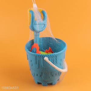 Hot selling plastic beach toy set with sand bucket sand rake