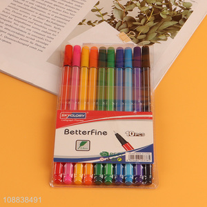 Factory Supply 10 Colors Fine Tip Markers for Kids Drawing