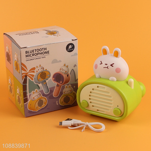 Wholesale 2 in 1 cartoon rabbit bluetooth microphone <em>speaker</em> for kids