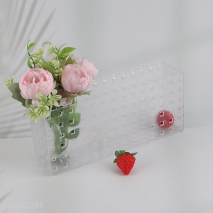 Hot selling transparent desktop hollow storage box for home office