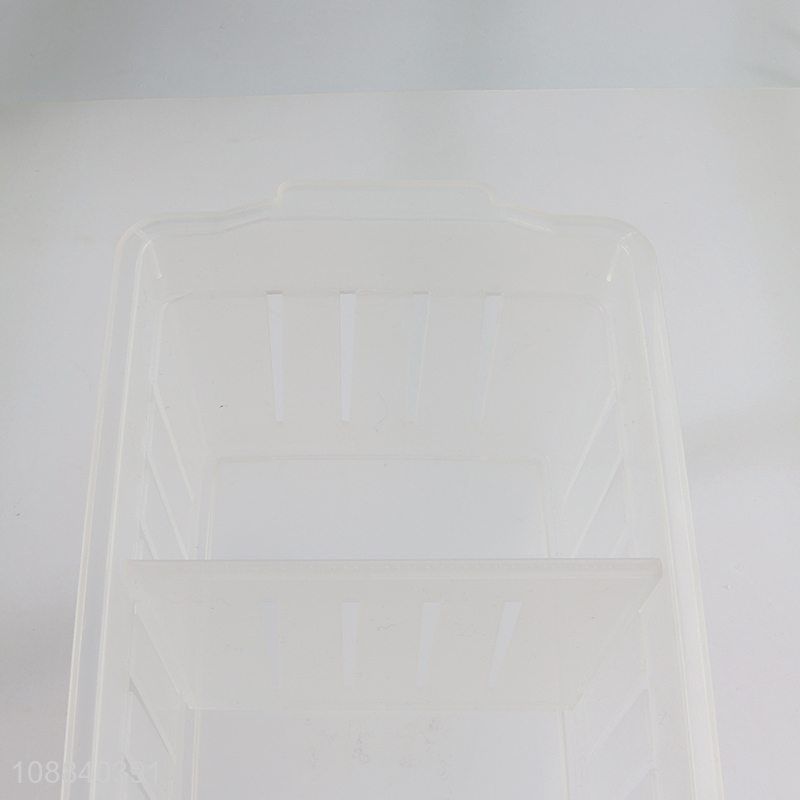 Good selling 3compartment pp transparent storage box for fridge