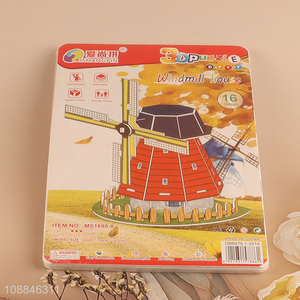 Popular products windmills house 3d puzzle toys for children