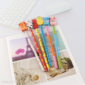 New Arrival Kids Wood-Cased Pencil with Cartoon Topper