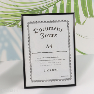 Good quality A4 certificate document frame for tabletop display