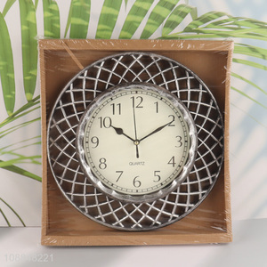 Online wholesale European retro hollowed-out quartz wall clock