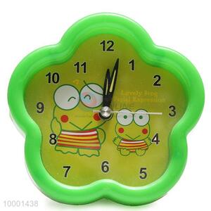 Flower shaped alarm clock with cartoon background