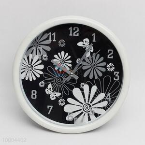 Round Alarm Clock With Black Background