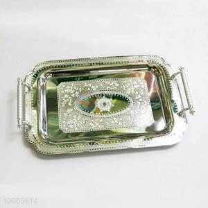 Extra Large Silvery Iron Tray With Color Box