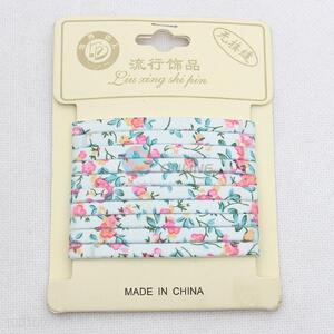 Fashion Flower Print White Tie Pony Tail Hair Bands