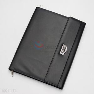 Black leather organizer notebook with calculator