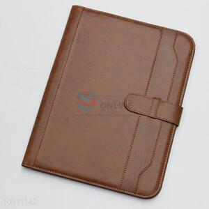 Brown PU leather notebook with calculator