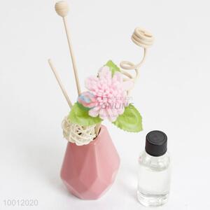 Fragrance&Perfume With Hexangular Rose Decorated Ceramic Bottle