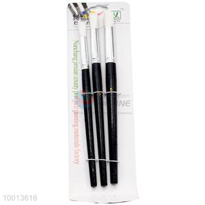 Wholesale 3 Pieces Black Handle Drawing Pen/Artist Brush With White Brush
