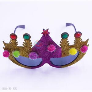 Glitter Christmas Trees with Ball Top Shaped Eyewear for Party Holiday Decoration