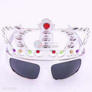 Wholesale Plated Crown Shaped Gray Eyewear with Colorful Crystal