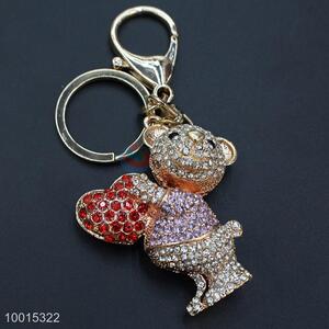 Hot sale crystal bear key ring