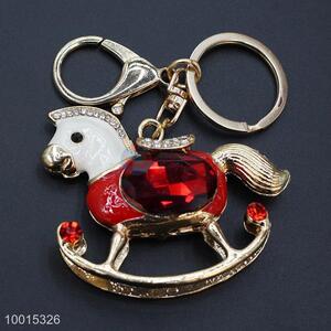 Hot sale delicate  rhinestone horse key ring
