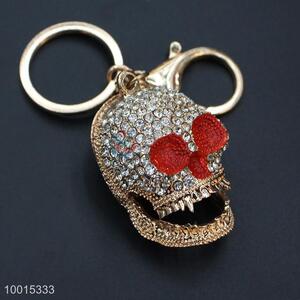 Wholesale delicate rhinestone skull key ring
