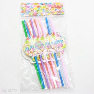 12pcs/bag <em>Party</em> Supplies Multicolor Plastic Drinking Straw
