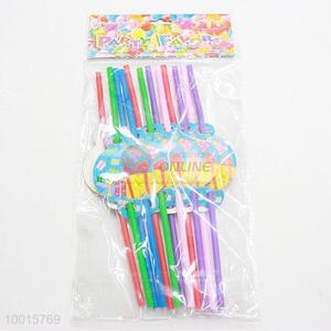 Low Price 12pcs/bag Multicolor Drinking Straw Happy <em>Party</em> Supplies