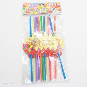 Newest Happy <em>Party</em> Supplies 12pcs/bag Multicolor Drinking Straw