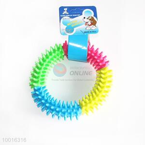 Wholesale 9.5*2.5cm Colorful Round Rubber <em>Dog</em> Chew Toy
