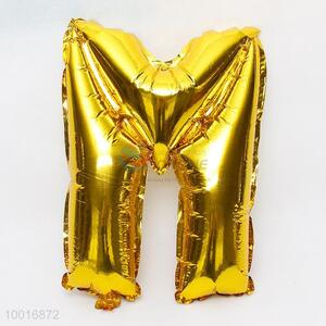 Letter M shaped foil balloon