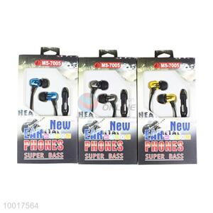 Three Color New Style Super Bass Earphone