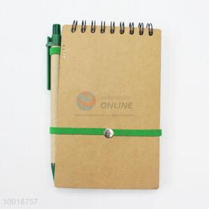 New Design Simple Rectangle Notebook with Elastic Binding and Pen Inside