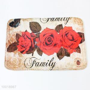 Rose Pattern Protection Bath/Floor Mat