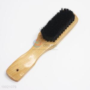 Pig hair shoe brush with wooden handle