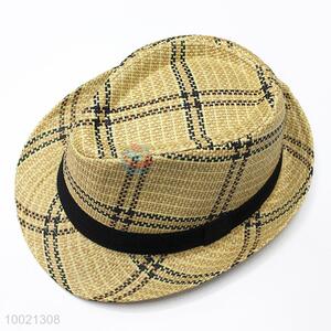 Check Pattern Panama Hat/Summer Hat