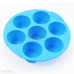 7 Holes Blue Silicone Cookies/Cake Mould