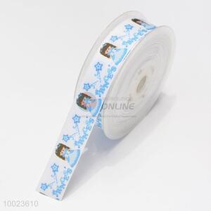 New Arrival Hot Sale High Quality 2.2CM Blue Princess Print Ribbon