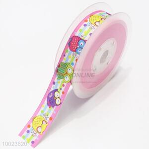 New Arrival Hot Sale High Quality 2.2CM Pink Owls Pattern Print Ribbon
