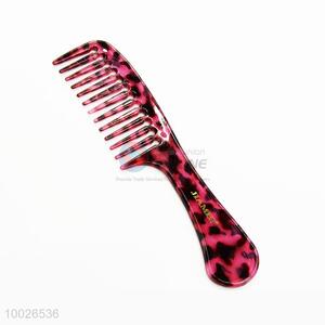 Pink Leopard Pattern Plastic Hair Comb