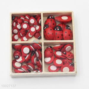 Small cute red ladybird wooden paster DIY holiday decoration